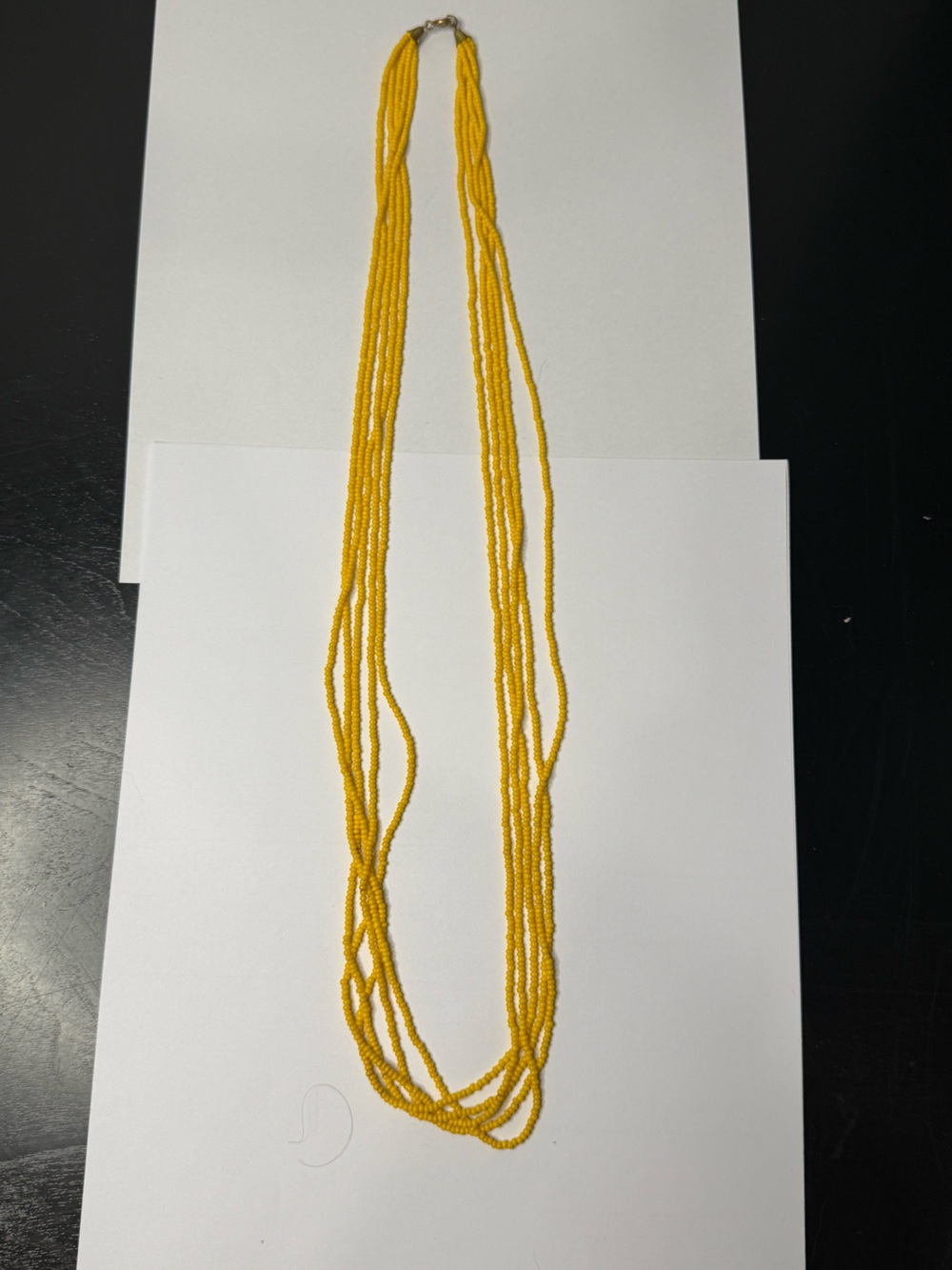 Yellow Multi-Strand Beaded Necklace